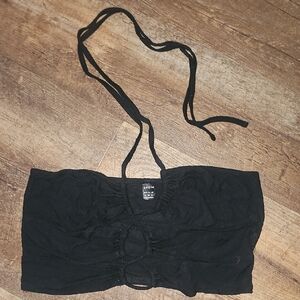 SHEIN Black Ruched Crop Top
